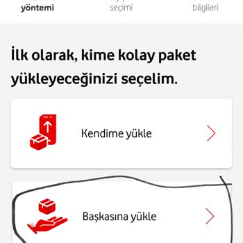 Başka Vodafone Numarasına Paket Yükleyemiyorum