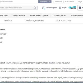 A101 Alakasız Ürün Gönderildi