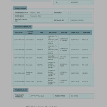 PTT Kargo Teslim Edilmeyen Ürün