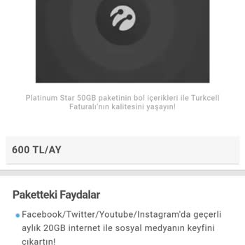Turkcell Platinum Star 50 GB