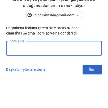 Gmail Şifre Sıfırlama Hatası