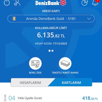 Denizbank Yıllık Üyelik Ücreti
