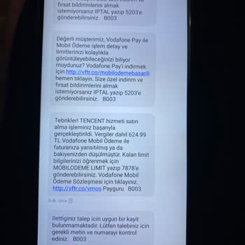 Vodafone İzinsiz Tencent Paketi Satın Alımı