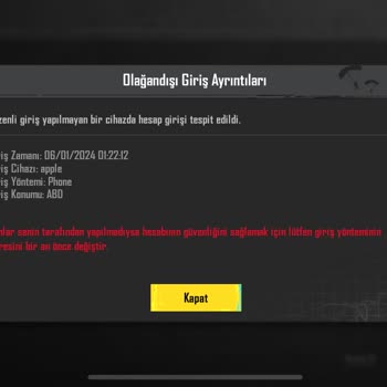 PUBG (Pubgmobile.com) Türkiye'de Olmama Rağmen ABD Konumunu Gösteriyor