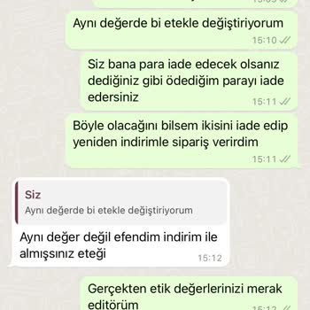 Meri Store Aynı Değerde Ürün Değişimi İçin Para İstedi