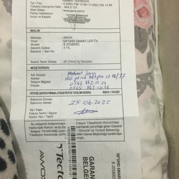 Awox Temin Edilemeyen TV Paneli