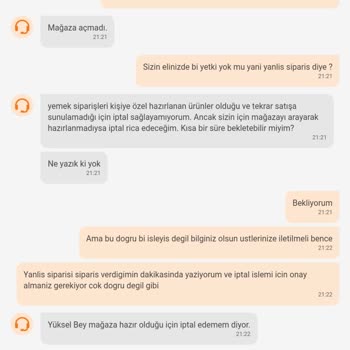 Trendyol Yemek Yanlış Adres Değiştirmeme Ve Sipariş İptal Etmeme