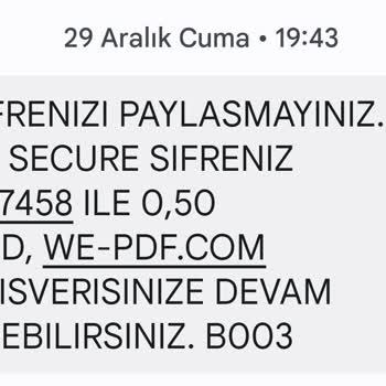 We PDF Sayfası Kredi Kartımdan Habersiz 1539 TL Çekmiş