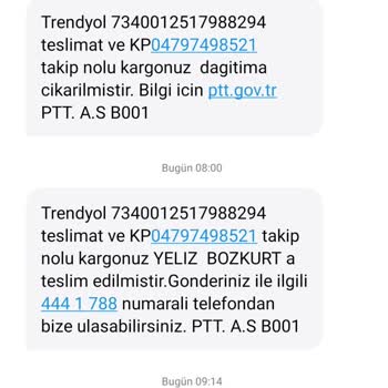 PTT Kargo Yalan Mesaj Atılıyor.