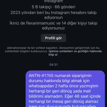 Alienationwear Siparişten Haber Yok