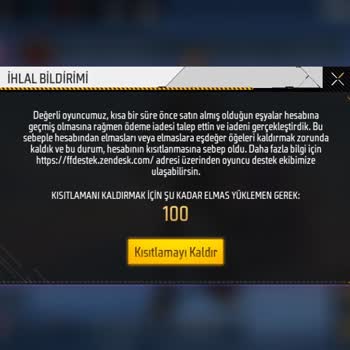 Garena Free Fire Hesap Elmas İstiyor