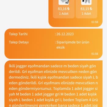 Trendyol'da Eksik Ürün Teslimatı Ve Müşteri Mağduriyeti