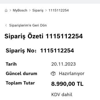 Bosch İnternet Sitesinden Sipariş Edilen Süpürge Neden Gelmedi?
