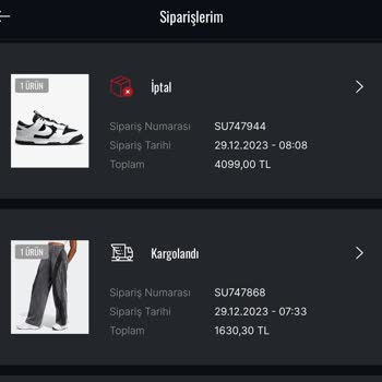 Sneaks Up Online Alışveriş Kendi Kendime İptal Olayı