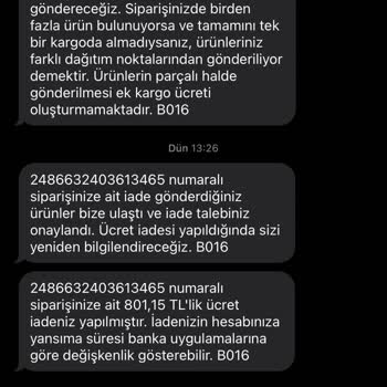 Marks And Spencer İade Etmediğim Ürünü İade Diye Gösterip Teslim Etmediler