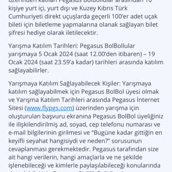 Pegasus Bedava Uçuş Kampanyası