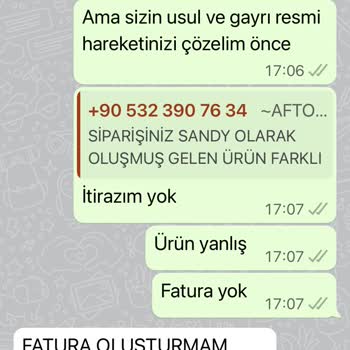 Aftorya Kaba İletişim Fatura Kesmiyor. Yanlış Ürünle Yalan