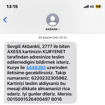 Akbank Ticari Kredi Kartı Teslim Edilmedi