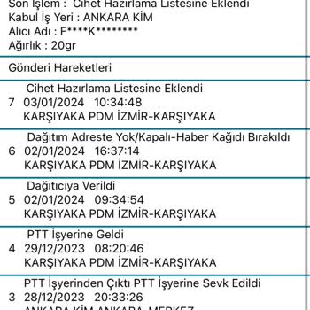 PTT Kargo PTT PDM Şikayetçiyim