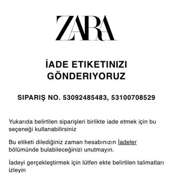 Zara Ürünlerimin İadesini Gerçekleştirmiyor