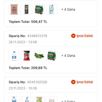 Migros Sanal Market Sipariş İptalleri