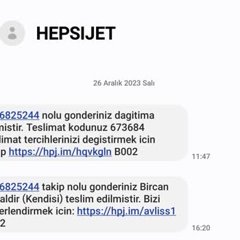 hepsiJET Teslimat Sorunu Hk.