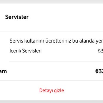 Vodafone Ek Servis Ücreti