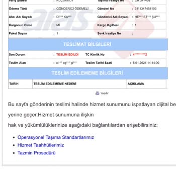 Aras Kargo Paketimi Tanımadığım Birine Teslim Etti.