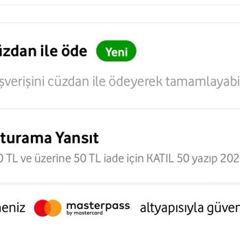 Vodafone Her Şey Yanımda 50 TL İade Yapılmadı