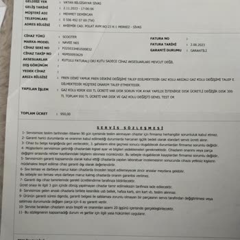 Cepport Xiaomi Navee Scooter Servis Sorumsuzluğu