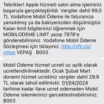 Vodafone Apple Satın Alma İlgili Şikayet