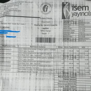 İsem Kitap Eksik Ürün Gönderdi