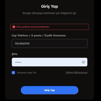 Tod TV Uygulamasına Üyeliğim Olmasına Rağmen Giremiyorum.