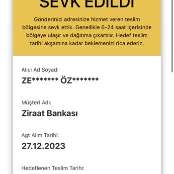 AGT Kurye (aynigunteslim.com) Belirtilen Tarihte Teslim Edilmeyen Kargo