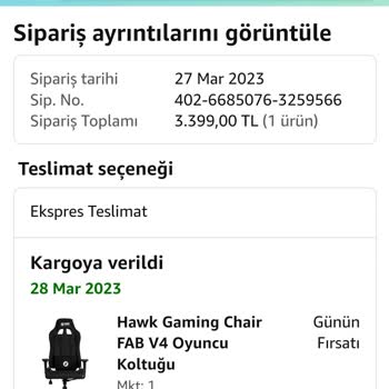 Hawk Gaming Chair Hawk Garanti İçin Geri Dönüş Sağlamıyor