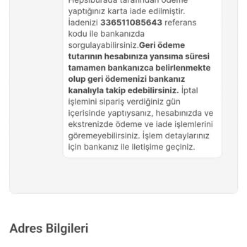 Hepsiburada İptal Edilen Sipariş İçin İade Süreci Sorunu