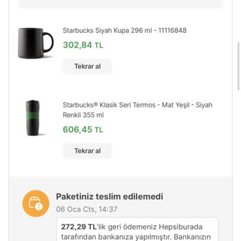 Hepsiburada Starbucks Siparişim Neden Ulaşmadı?