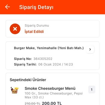 Migros Yemek Siparişimi Gerekçe Gösterilmeden İptal Etti