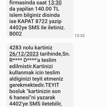İş Bankası Kk SMS Bilgilendirme Ve Yıllık Kart Aidatı Geri Ödeme