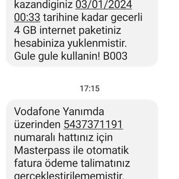 Vodafone Otomatik Ödeme Karmaşası