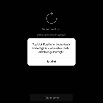 TikTok Telefonuma Kalıcı Olarak Ban Verdi