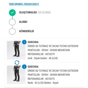 Decathlon Değişim Talep Etim Fakat