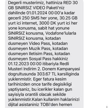 Vodafone İzinsiz Tarife Değişikliği