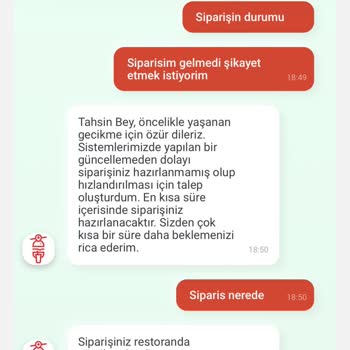 Tıkla Gelsin Sipariş 1.30 Saat Gelmedi