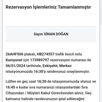 Tüvtürk Randevumu İptal Etti