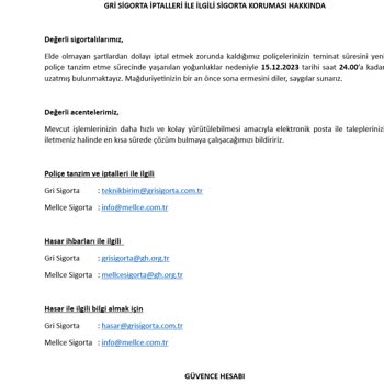 Garanti BBVA Kasko Poliçenin Firma Tarafından İptali