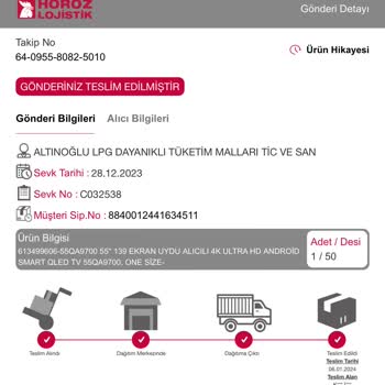 Horoz Lojistik Ürünümü Kaşe İmza Adlı Yere Teslim Etmiş!