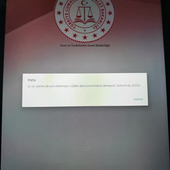 Adalet Bakanlığı E-görüş Uygulaması Hata Veriyor