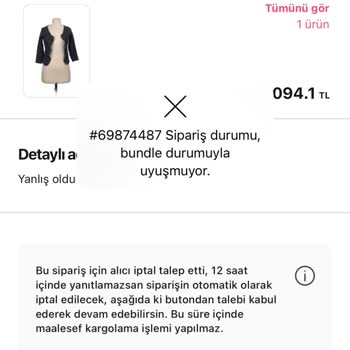 Gardrops Sipariş İptali Sağlanmıyor