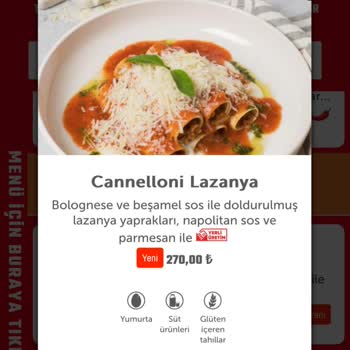 Happy Moon's Menüdeki Yemekle Gelen Yemek Farklı Olması